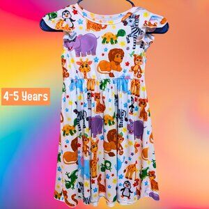 Kids' Colorful 5T Animal Dress